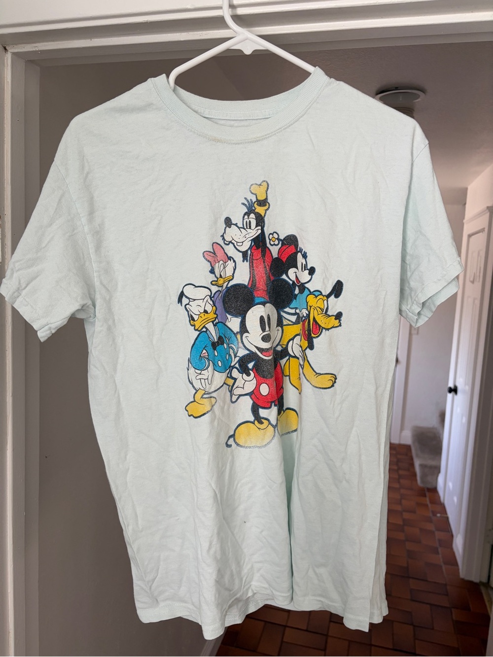 Disney Mickey & Friends Graphic T-Shirt Pastel Blue Size Medium